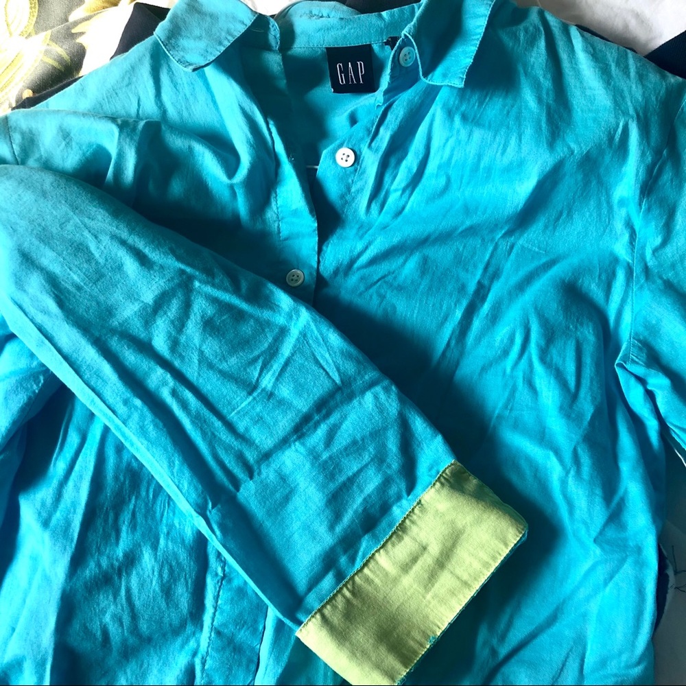Turquoise button up - Picture 4 of 4